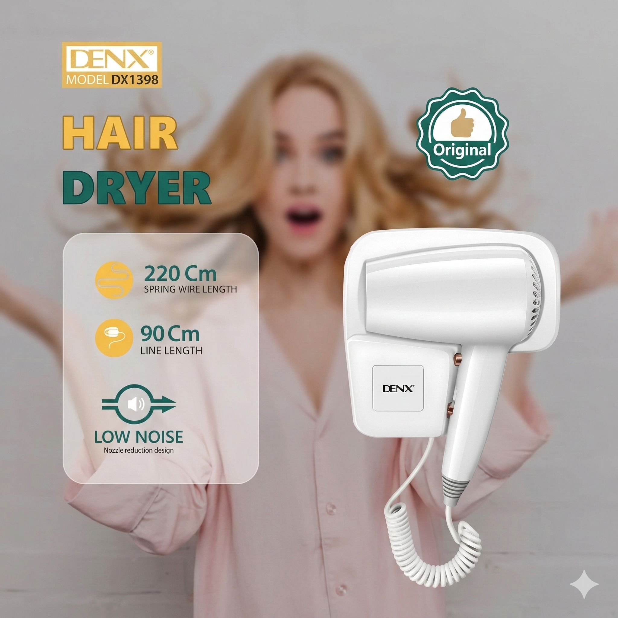 Denx - 3-Speed Hair Dryer